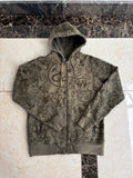 Stussy Rare All Over Print Spell Out Full Zip Up Hoodie
